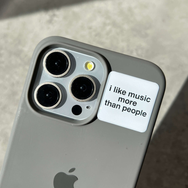 3D sticker "I like music more than people"