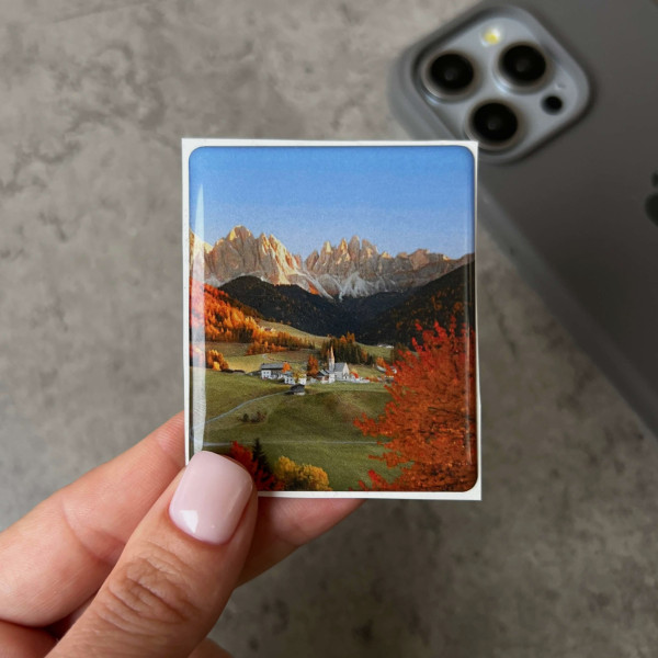 3D стікер "Autumn Mountains, розмір 5x6 см"