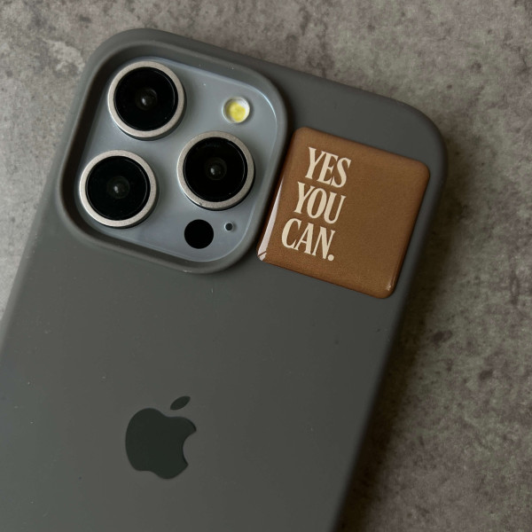 3D стікер "YES YOU CAN коричневий"