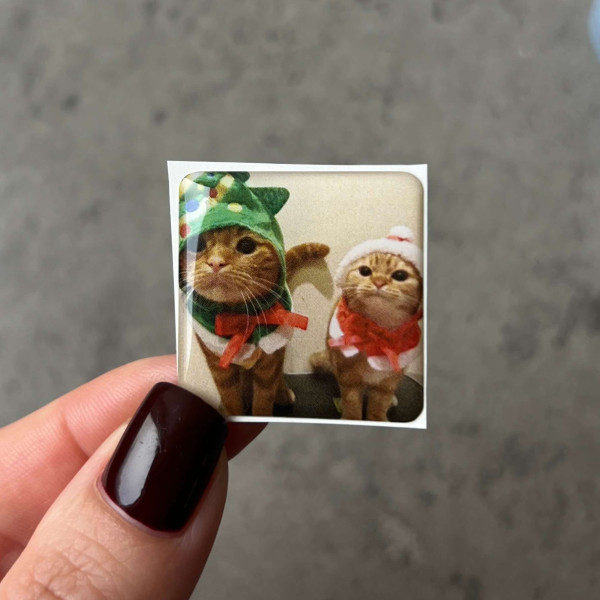 3D sticker "Christmas Cats"