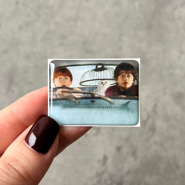 3D sticker "Harry and Ron in the car"