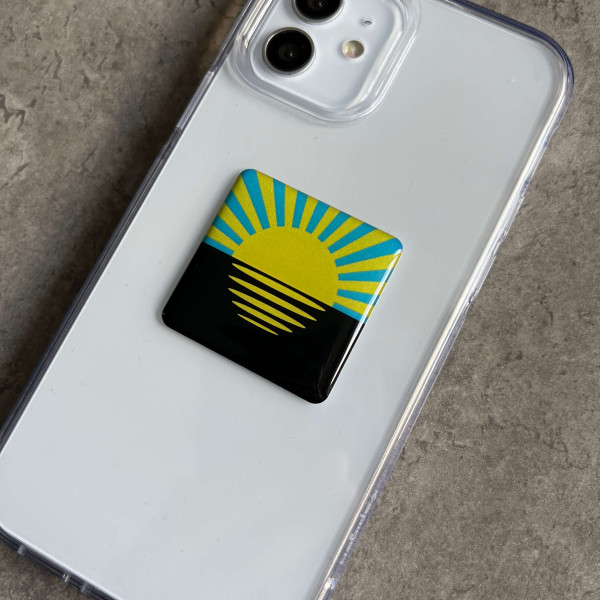 3D sticker "The flag of the Donetsk region, size 4x4 cm"