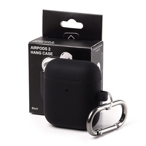 Чохол для AirPods 1/2 з карабіном Black