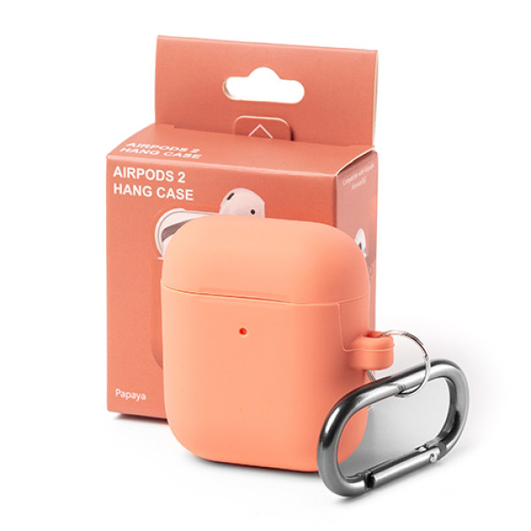 AirPods 1/2 Case with Carabiner Papaya