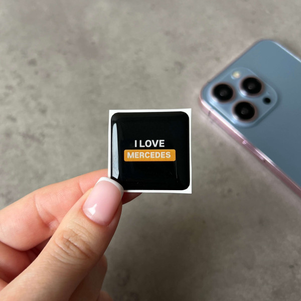 3D sticker "I love Mercedes"