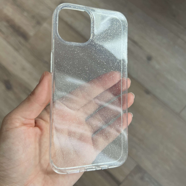 Прозорий силіконовий чохол з блискітками для iPhone 13