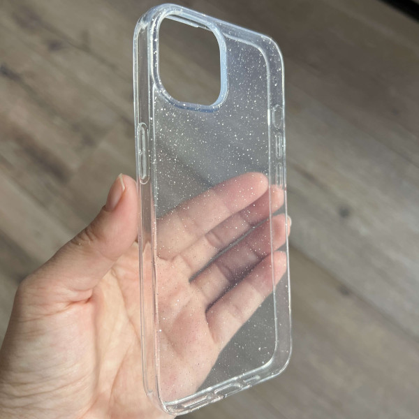 Прозорий силіконовий чохол з блискітками для iPhone 14 Plus