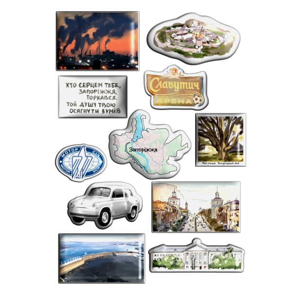 Set of 3D stickers "Zaporizhzhia"