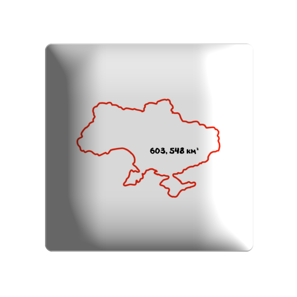 3D sticker "Map of Ukraine 603,548 km²"