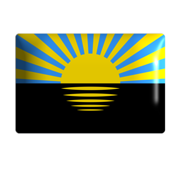 3D sticker “Flag of Donetsk Oblast, size 3x2 cm”