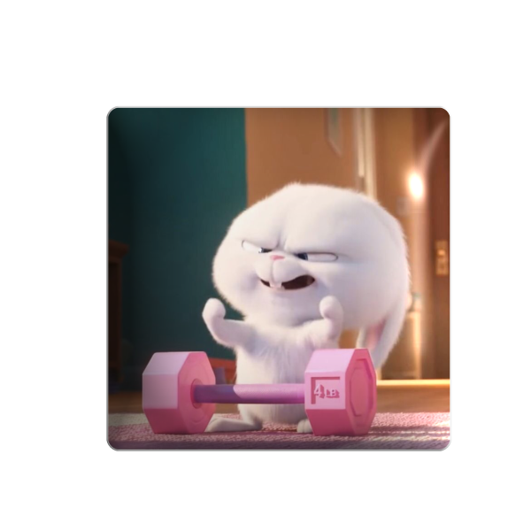  3D sticker "Bunny with dumbbells"