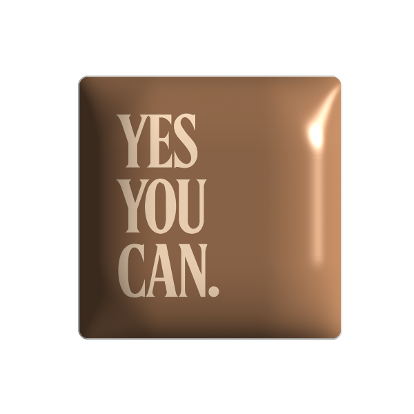 3D стікер "YES YOU CAN коричневий"