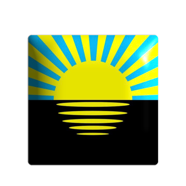  3D sticker "The flag of the Donetsk region, size 3x3 cm"