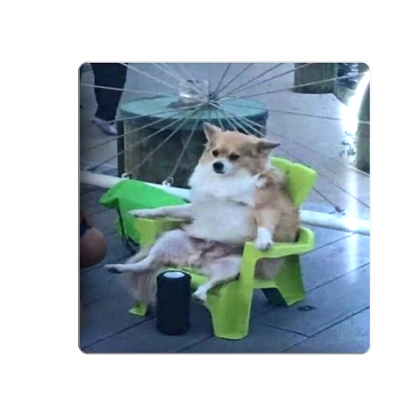 3D sticker "Exhausted dog"