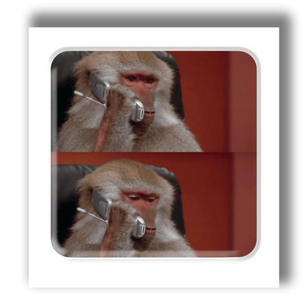 3D sticker "Monkey talking on the phone"