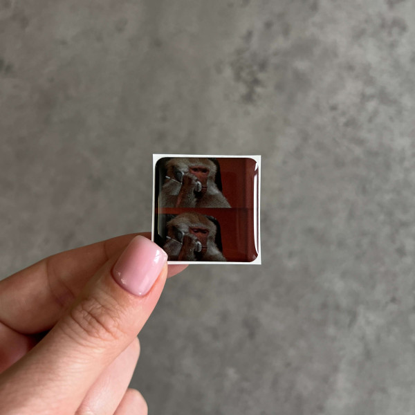 3D sticker "Monkey talking on the phone"