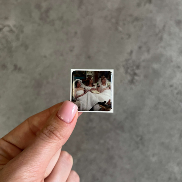 3D sticker "Rachel, Phoebe, and Monica with beer, TV show 'Friends'"