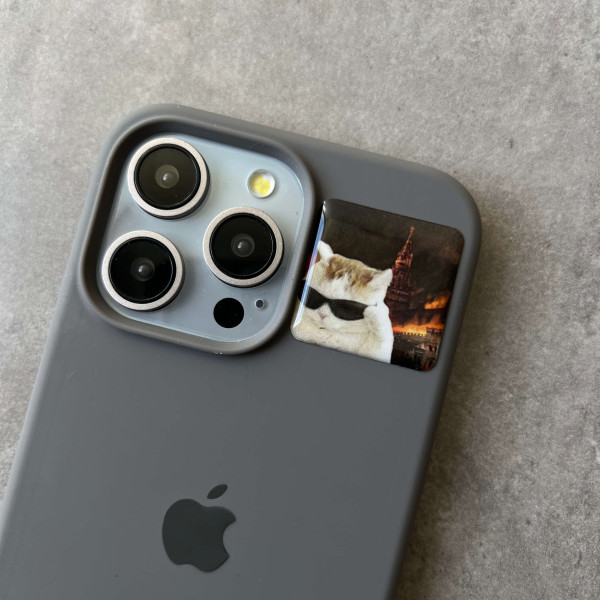 3D sticker "Cat against the background of 'moscow on Fire'"